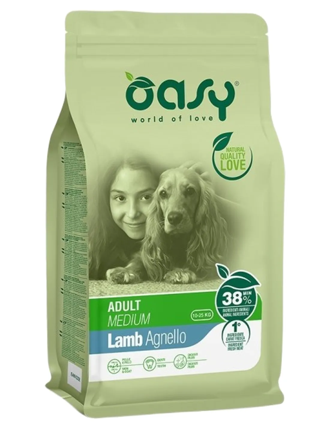 Oasy cane adult medium agnello 12 kg  