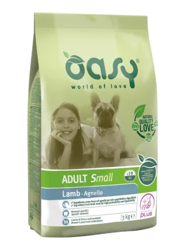 Oasy cane adult small agnello 3 kg