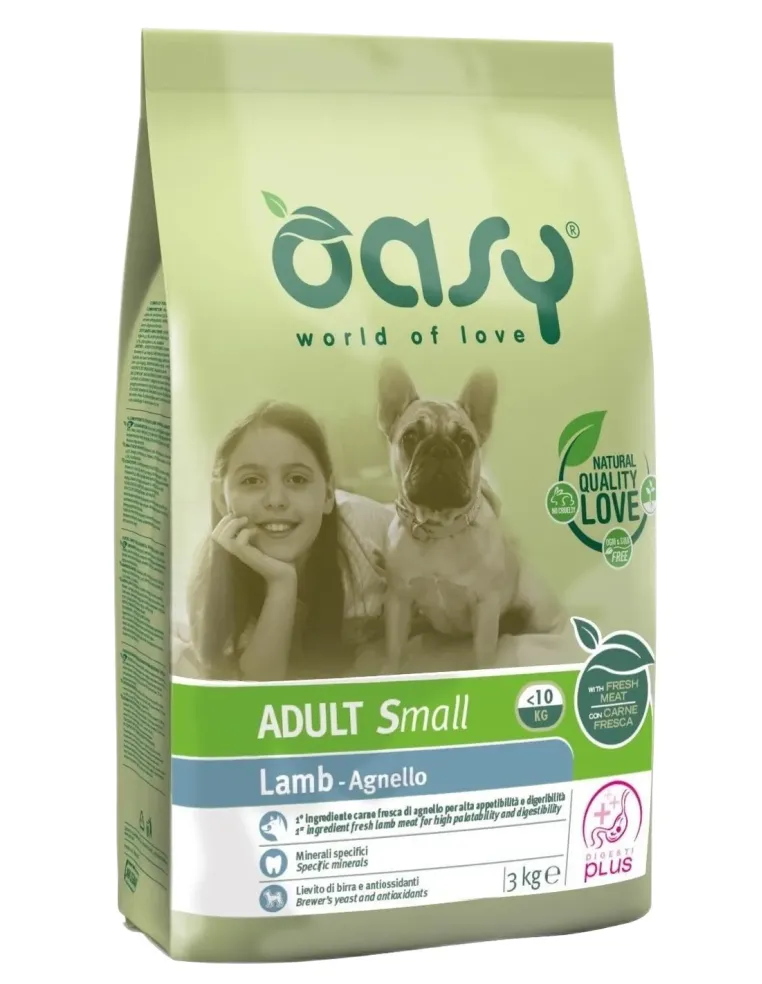 Oasy cane adult small agnello 3 kg  