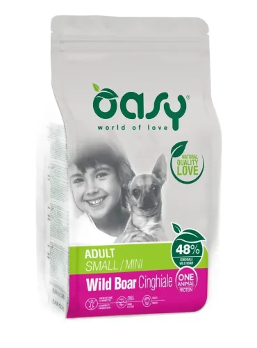 Oasy cane adult one protein small mini cinghiale 2,5 kg