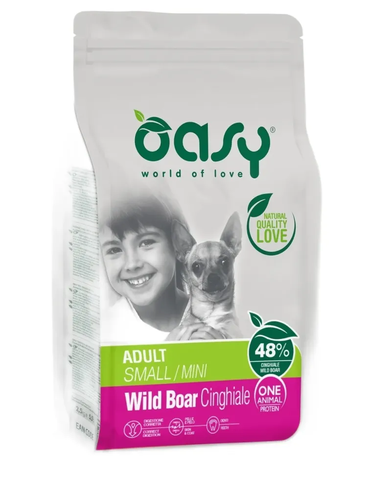 Oasy cane adult one protein small mini cinghiale 2,5 kg  