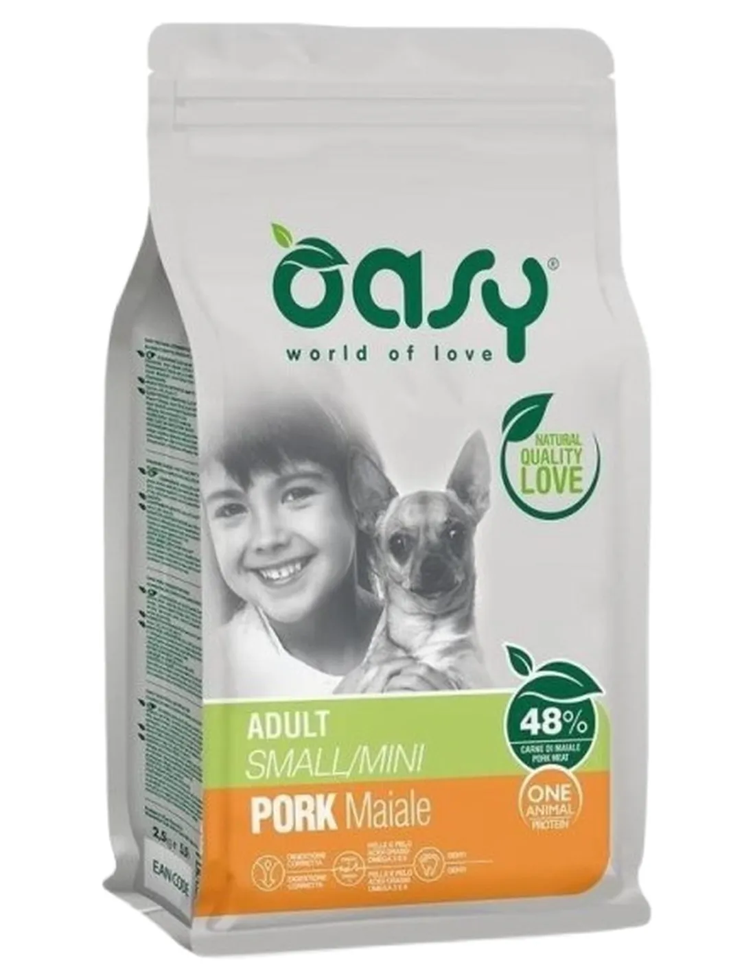 Oasy cane adult one protein small mini maiale 2,5 kg  