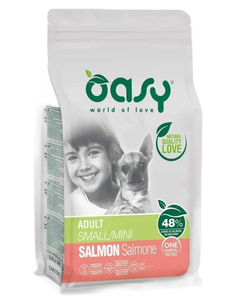 Oasy cane adult one protein small mini salmone 2,5 kg  