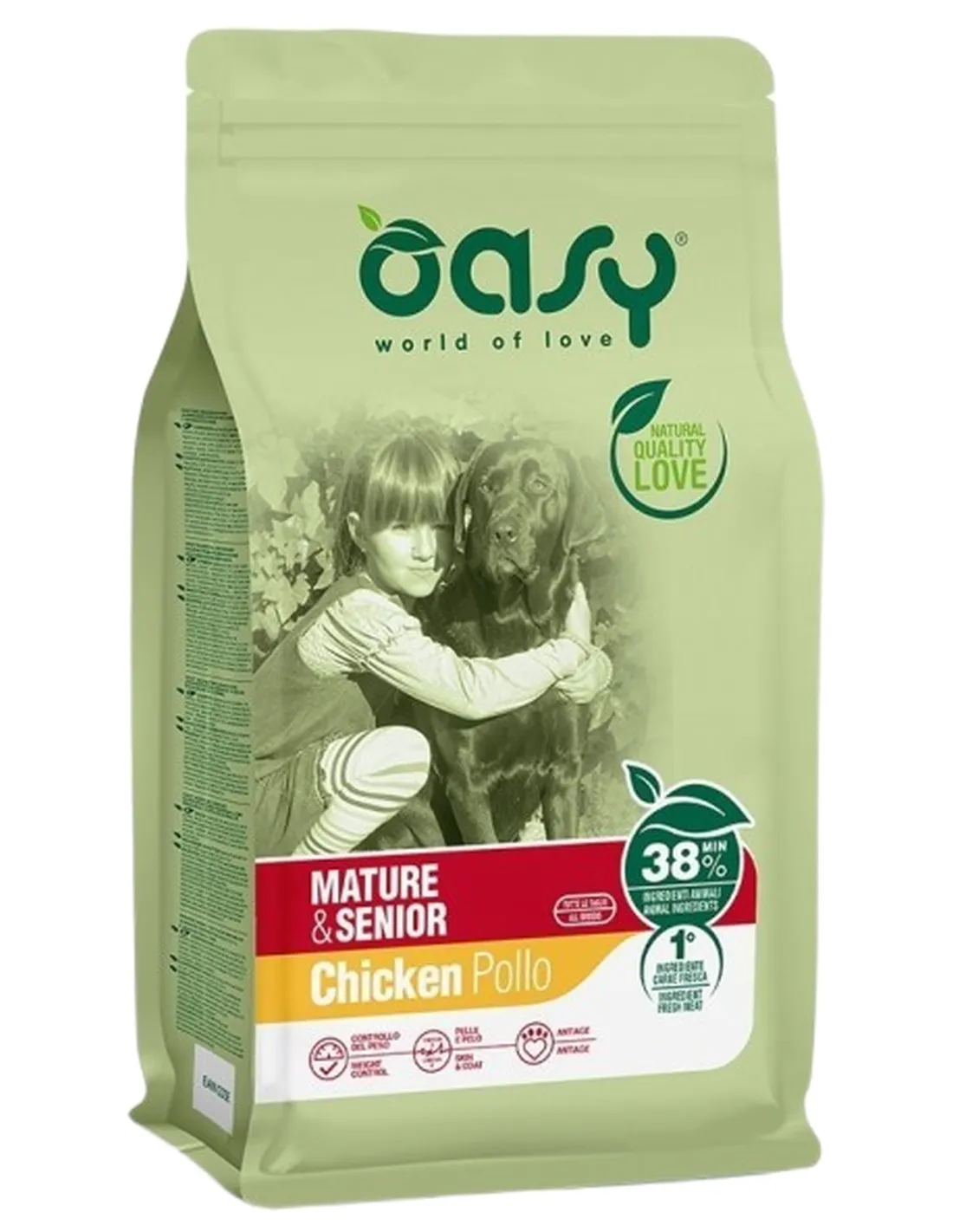 Oasy cane mature e senior pollo 12 kg  