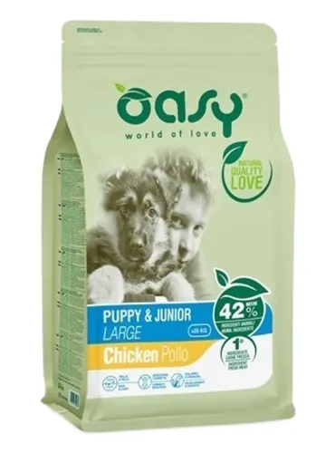Oasy cane puppy e junior large pollo 12 kg  