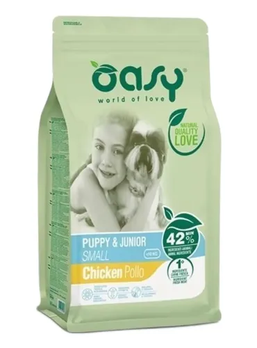 Oasy cane puppy e junior small pollo 3 kg