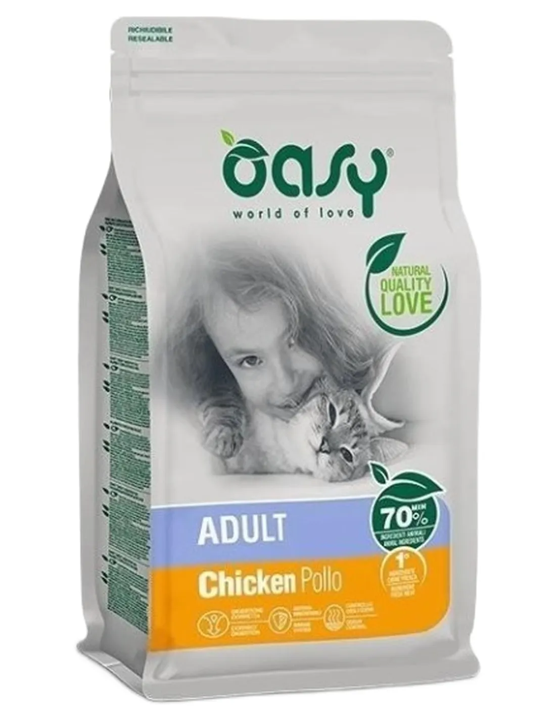 Oasy gatto lifestage adult pollo 1,5 kg  
