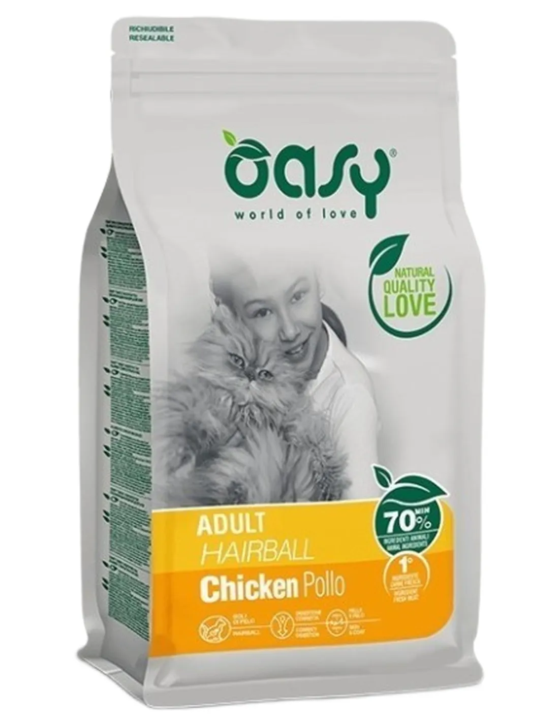 Oasy gatto lifestage adult hairball 1,5 kg  