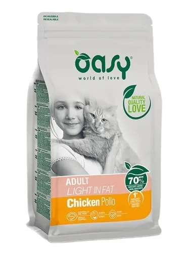 Oasy gatto lifestage adult light in fat pollo 1,5 kg  