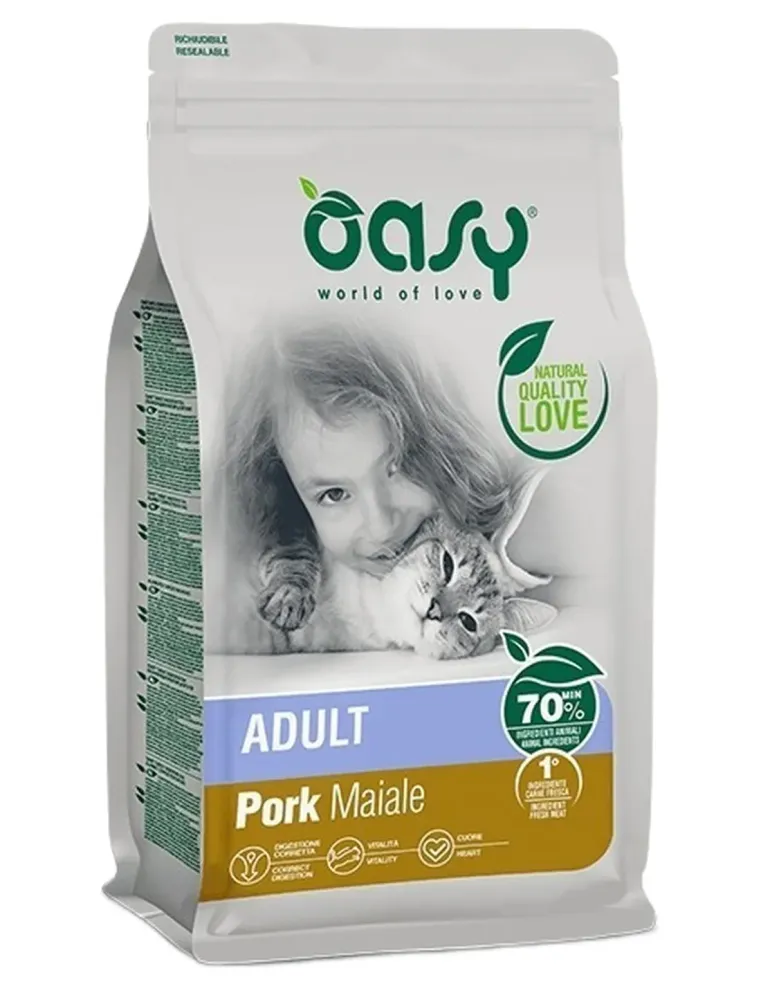 Oasy gatto lifestage adult maiale 1,5 kg  