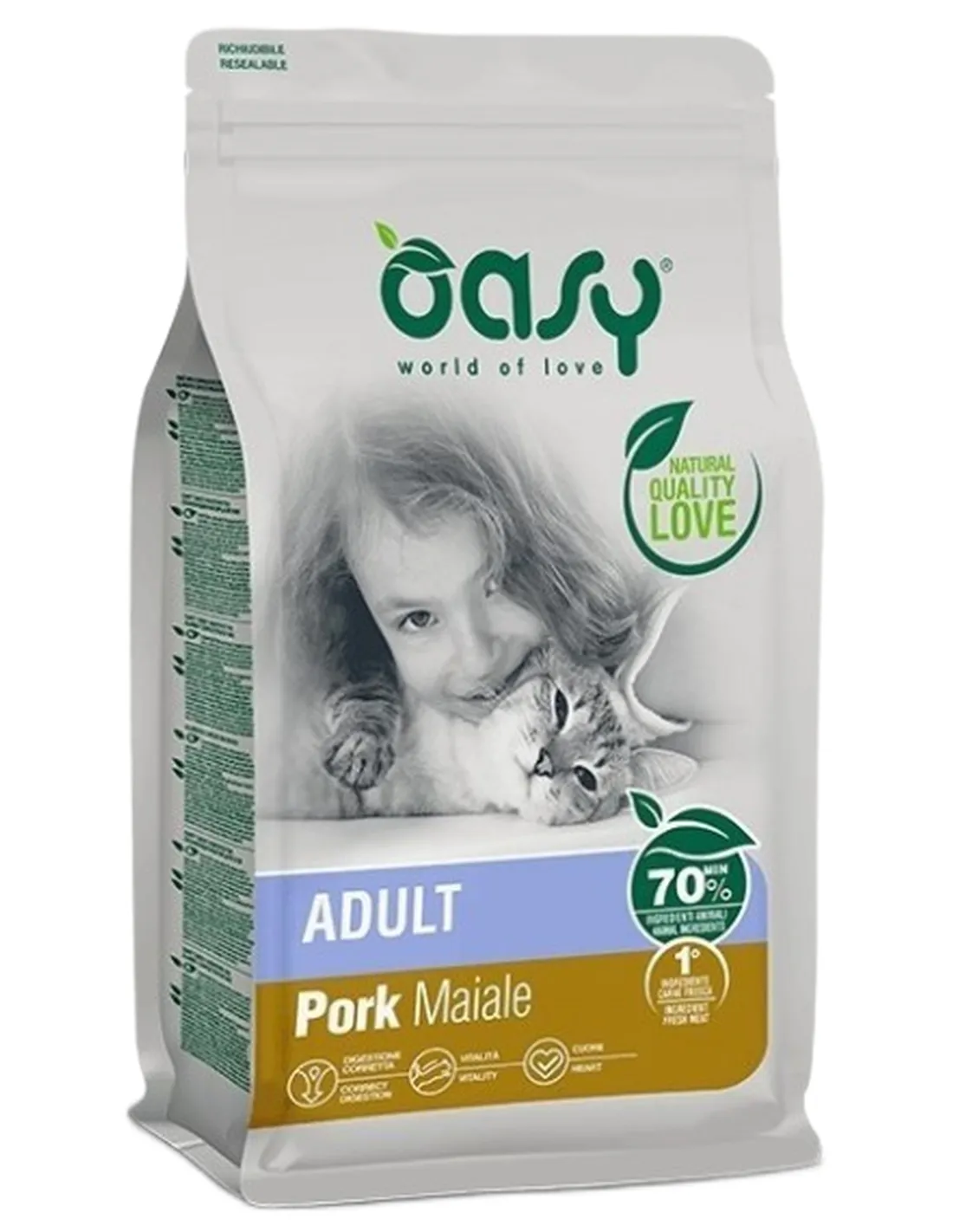 Oasy gatto lifestage adult maiale 300 gr  