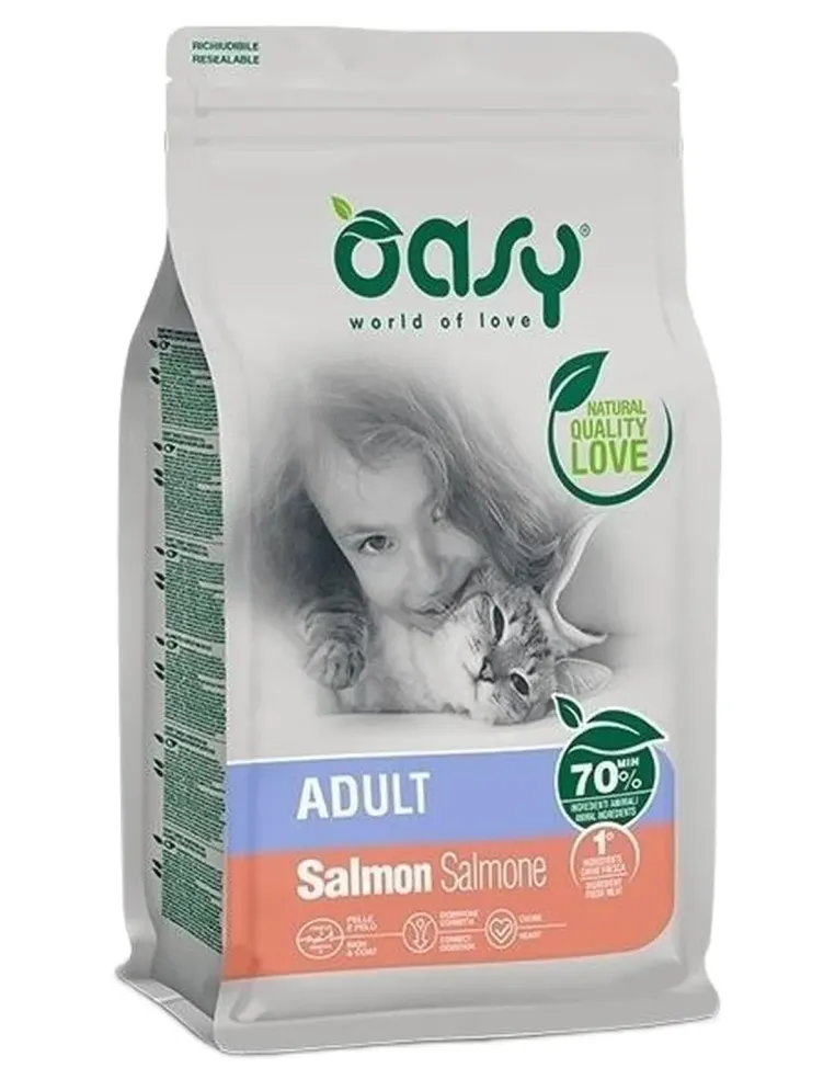 Oasy gatto lifestage adult salmone 1,5 kg  