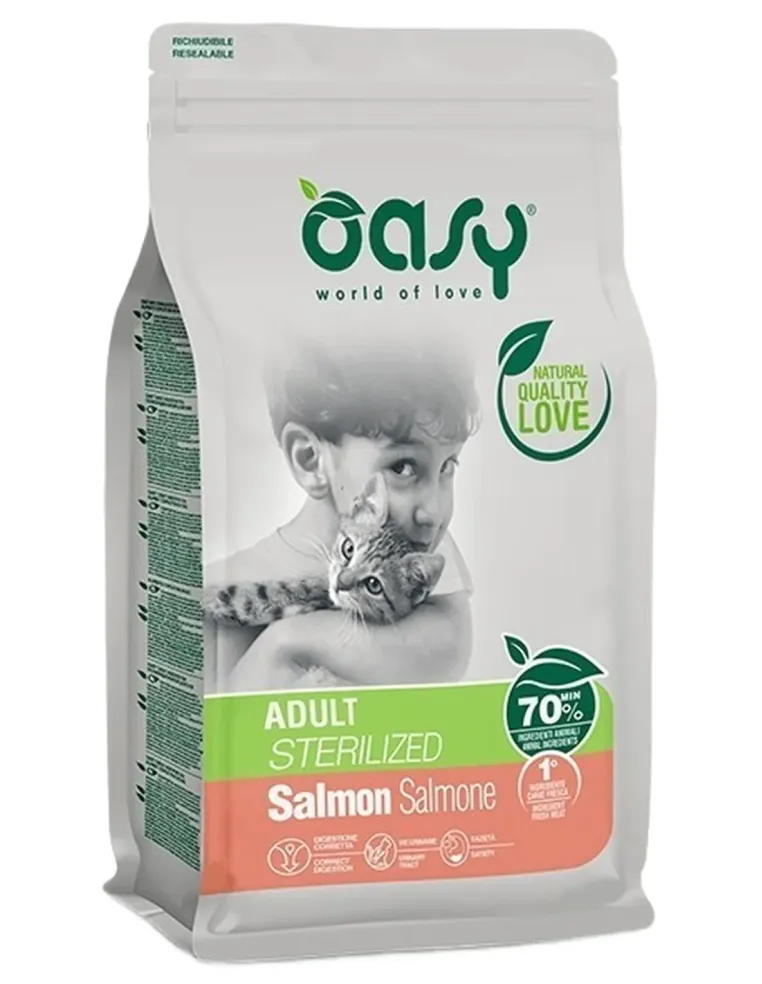 Oasy gatto lifestage adult sterilized salmone 1,5 kg  