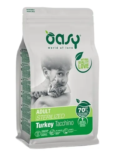 Oasy gatto lifestage adult sterilized tacchino 300 gr  
