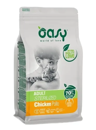 Oasy gatto lifestage adult sterilized pollo 1,5 kg  