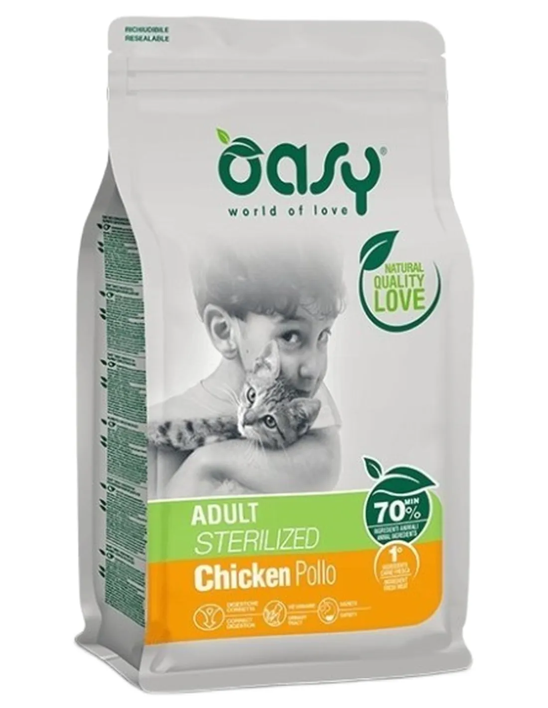 Oasy gatto lifestage adult sterilized pollo 1,5 kg  