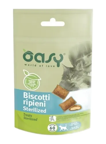 Oasy snack gatto biscotti ripieni sterilized 60 gr  