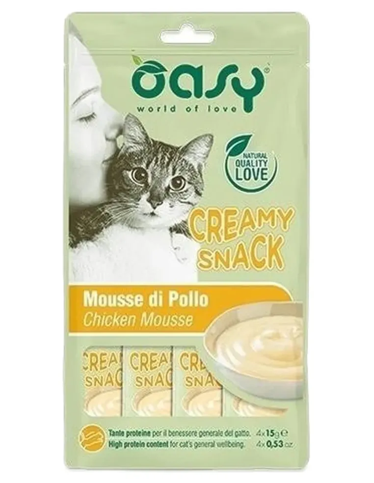 Oasy gatto snack creamy mousse di pollo  4x15 gr  