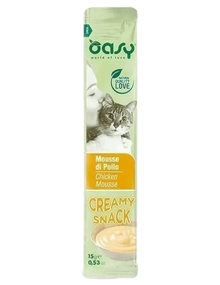Oasy gatto snack creamy mousse di pollo  4x15 gr  