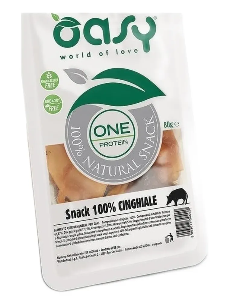 Oasy snack cane oneprotein cinghiale 80 gr  