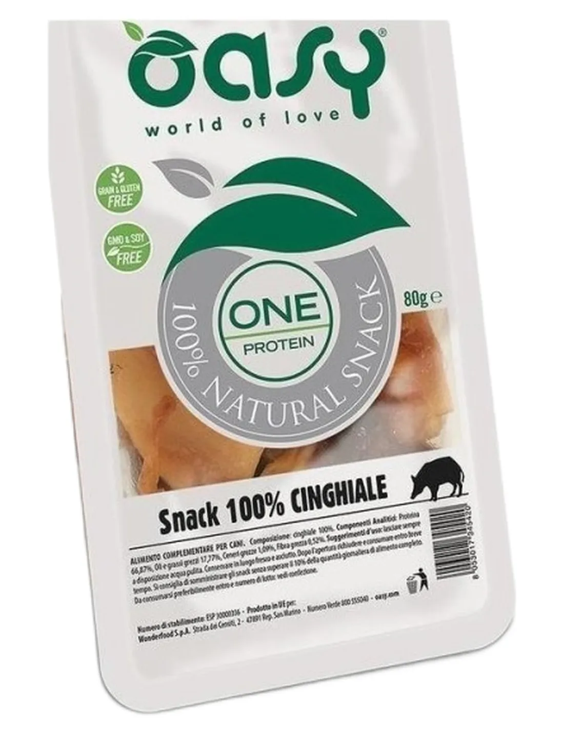 Oasy snack cane oneprotein cinghiale 80 gr  
