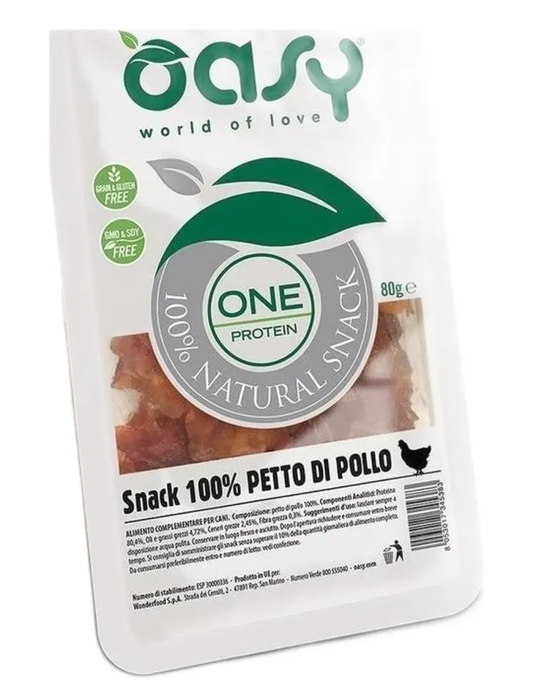Oasy snack cane oneprotein pollo 80 gr  