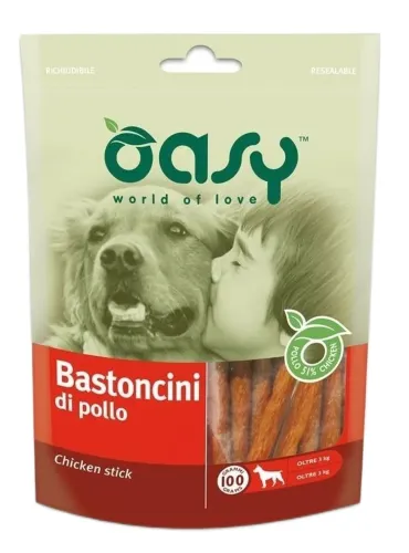Oasy snack cane bastoncini di pollo 100 gr  