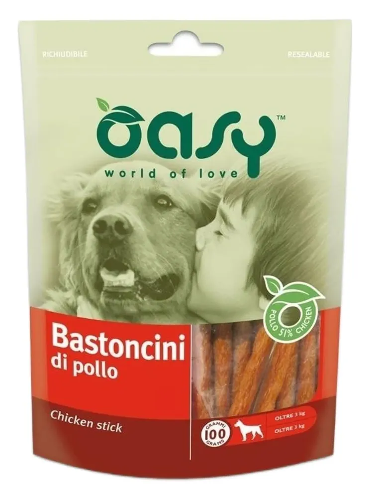 Oasy snack cane bastoncini di pollo 100 gr  