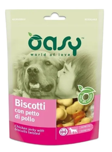 Oasy snack cane biscotti con petto di pollo 100 gr  
