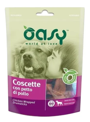 Oasy snack cane coscette con petto di pollo 100 gr  