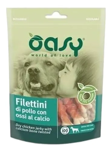 Oasy snack cane filettini di pollo con ossi al calcio 100 gr