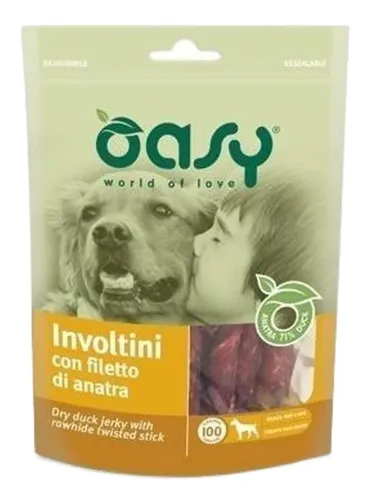Oasy snack cane involtini con filetto di anatra 100 gr  