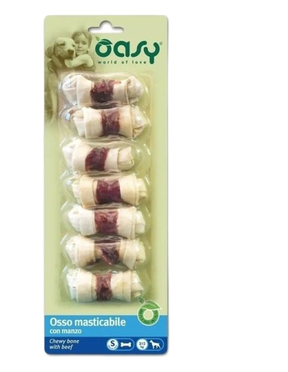 Oasy snack cane osso manzo taglia S 90 gr   Oasy snack cane osso manzo taglia S 90 gr