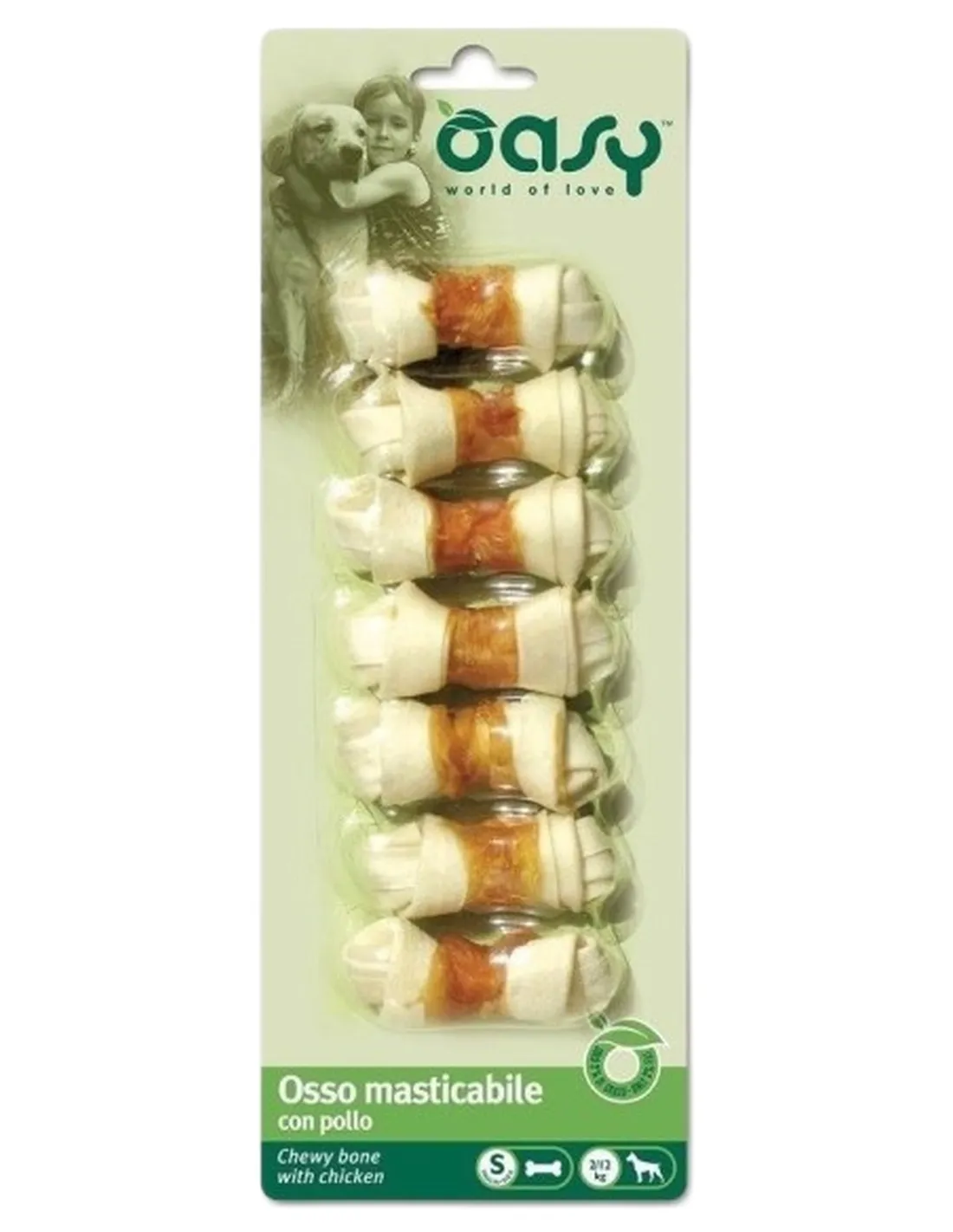 Oasy snack cane osso pollo taglia S 90 gr   Oasy snack cane osso pollo taglia S 90 gr