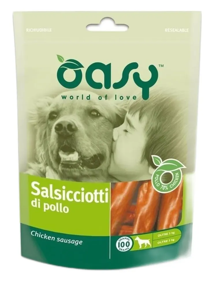 Oasy snack cane salsicciotti di pollo 100 gr  