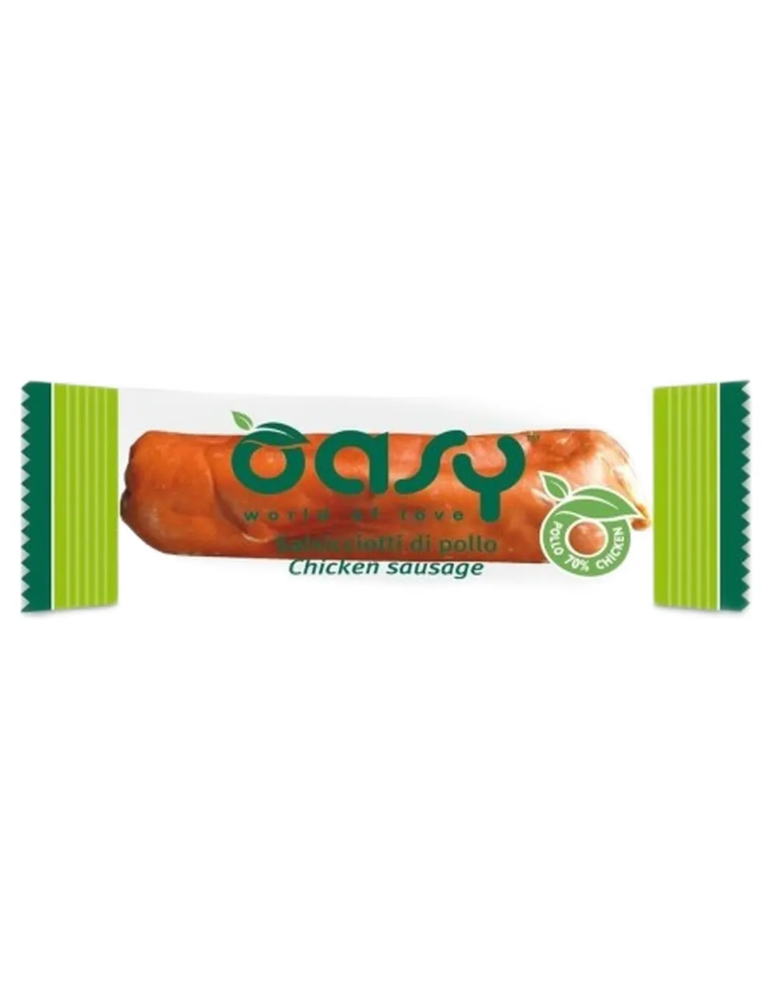 Oasy snack salsicciotti di pollo 8 gr   Oasy snack salsicciotti di pollo 8 gr