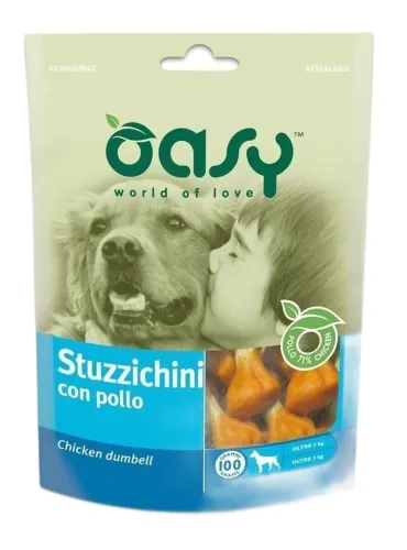 Oasy snack cane stuzzichini con pollo 100 gr  