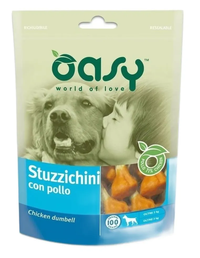 Oasy snack cane stuzzichini con pollo 100 gr  
