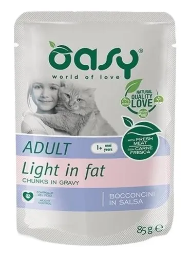 Oasy gatto wet bustina bocconcini light in fat 85 gr  