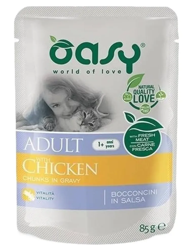 Oasy gatto wet bustina bocconcini pollo 85 gr  