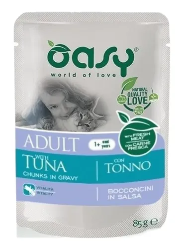 Oasy gatto wet bustina bocconcini tonno 85 gr  