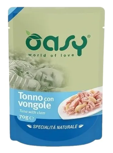 Oasy gatto wet bustina tonno con vongole 70 gr