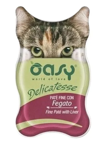 Oasy gatto delicatesse pate con fegato vaschetta 85 gr  