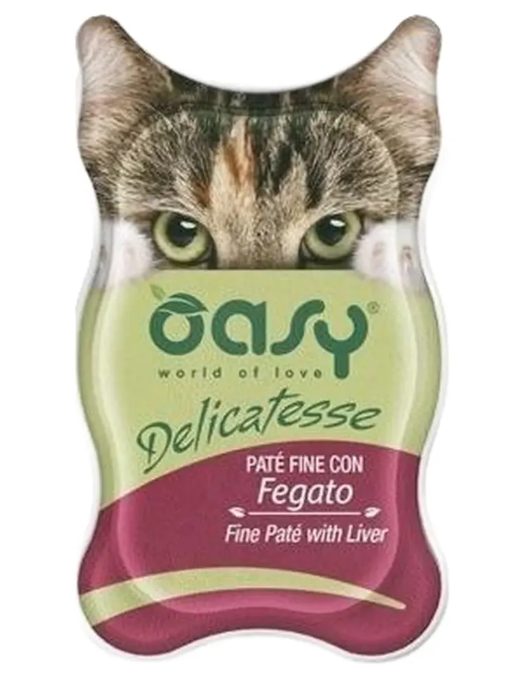 Oasy gatto delicatesse pate con fegato vaschetta 85 gr  