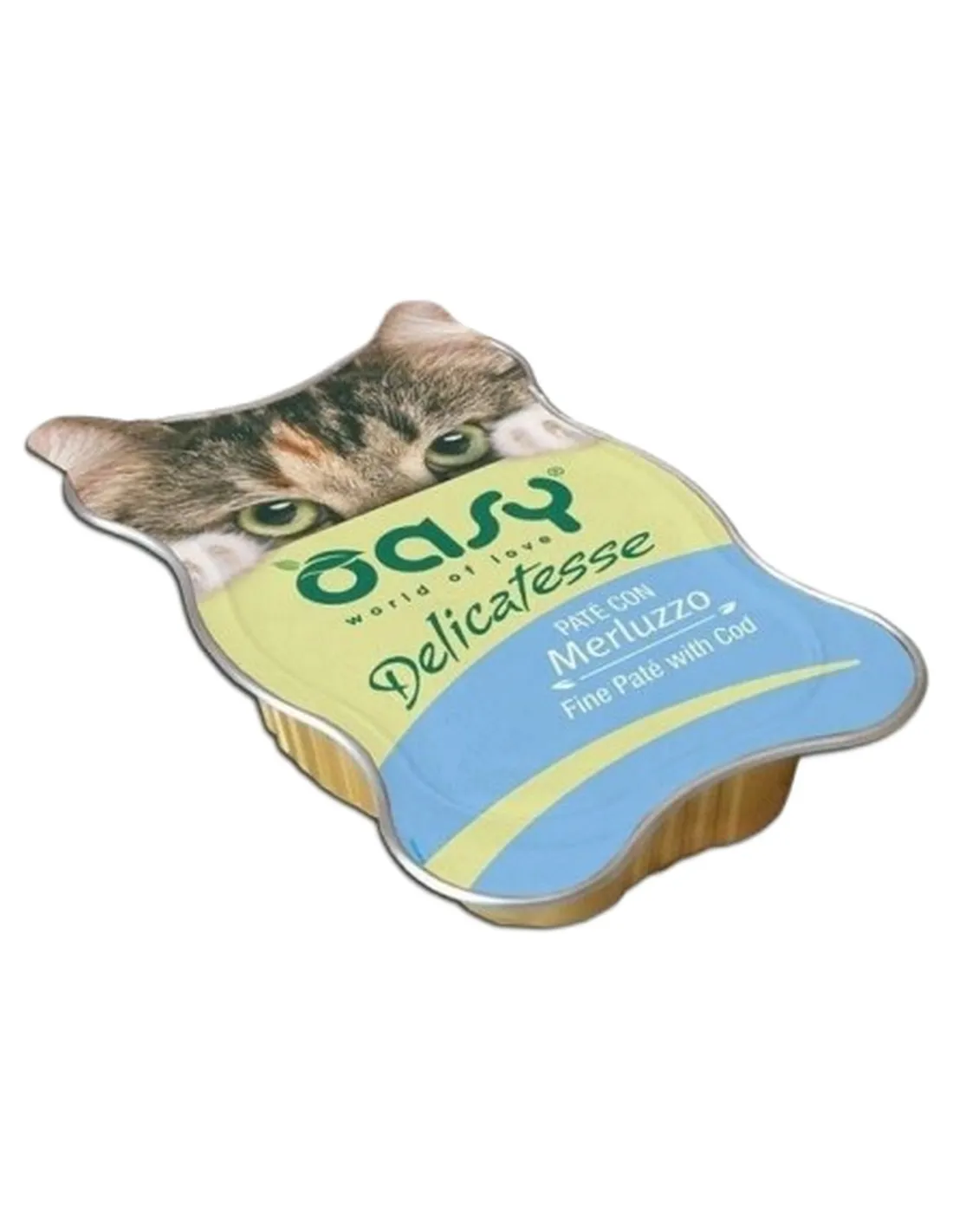 Oasy gatto delicatesse pate con merluzzo vaschetta 85 gr   Oasy gatto delicatesse pate con merluzzo vaschetta 85 gr