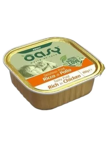 Oasy gatto adult pate ricco di pollo 100 gr  