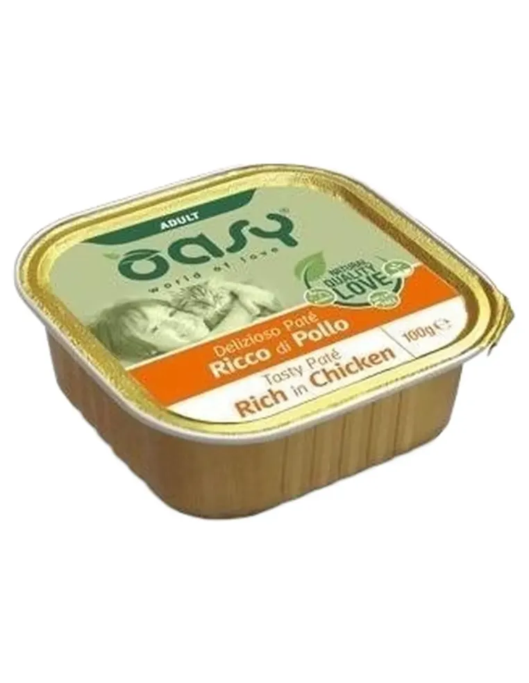 Oasy gatto adult pate ricco di pollo 100 gr  