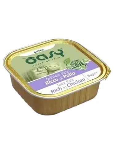 Oasy gatto kitten pate ricco di pollo 100 gr