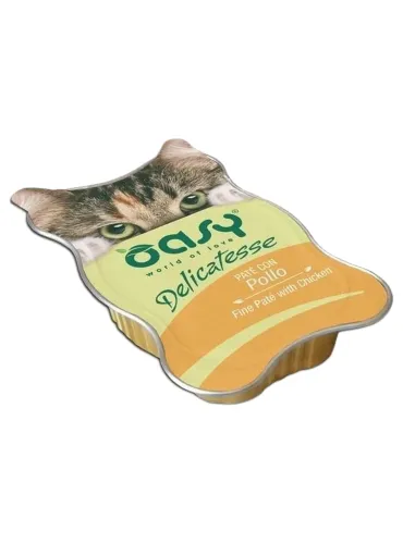 Oasy gatto delicatesse pate con pollo vaschetta 85 gr