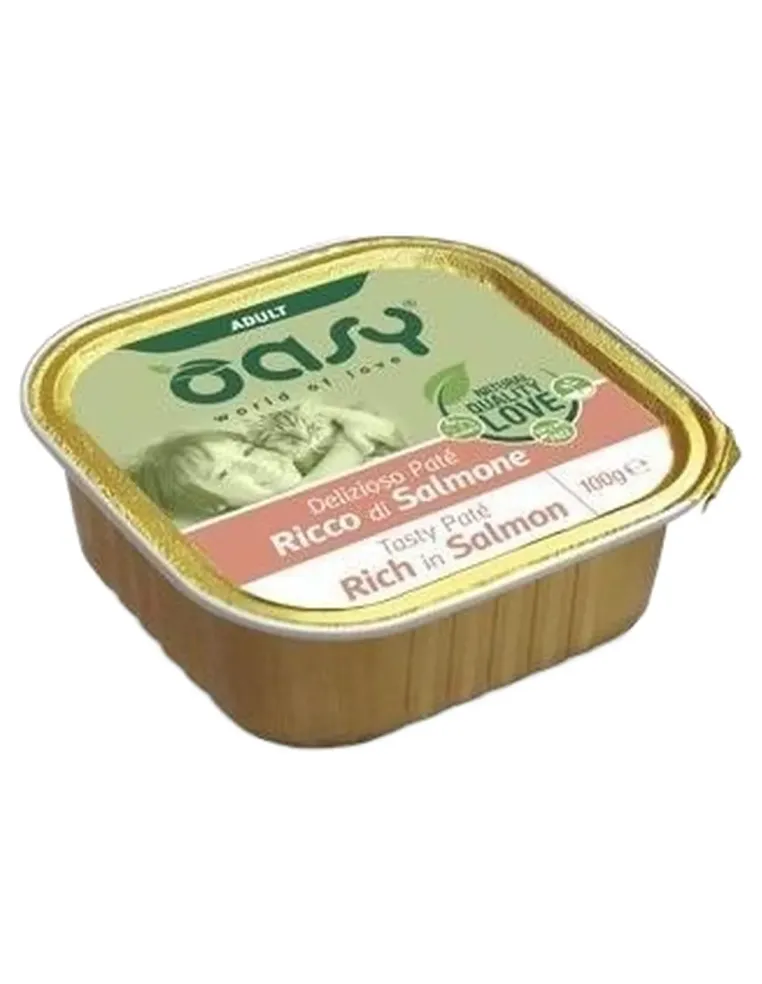 Oasy gatto adult pate ricco di salmone 100 gr  